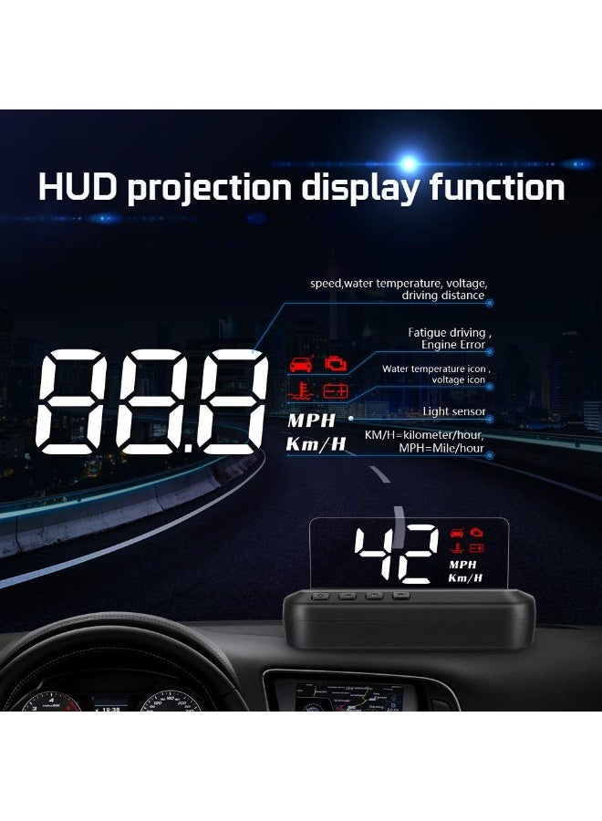 Bukela M1 Windshield Projection Heads Up Display, Digital Speedometer with Navigator/Speed/RPM/Voltage/Temperature Warning Alarm Displayer. Suitable for All Vehicles - Image 3